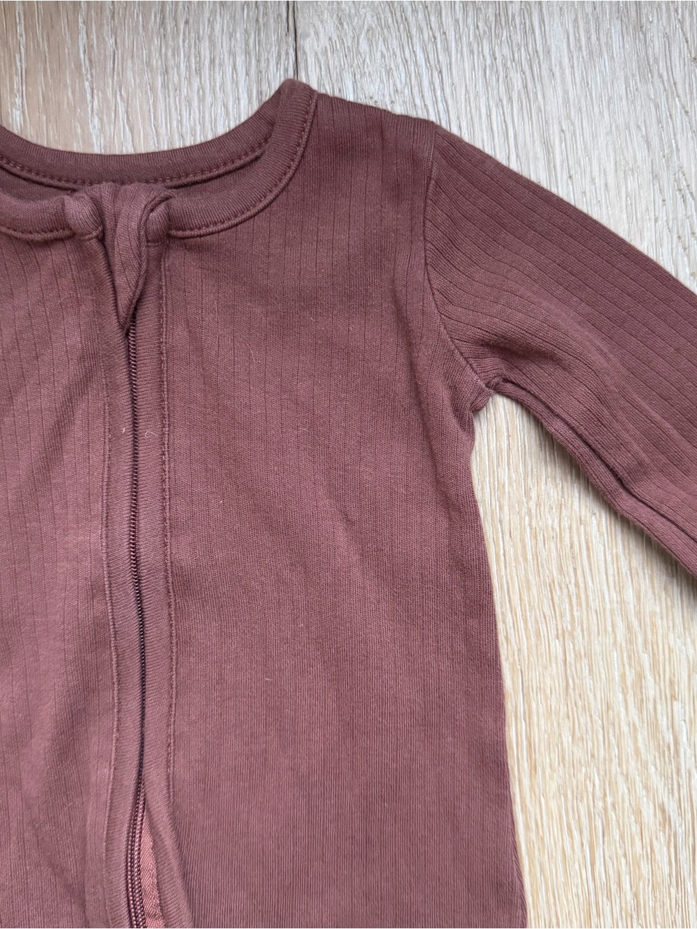 Colored Organics Ribbed Footie in Rust - Picture 2 of 3